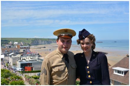 Normandia 2014 - 70. rocznica D-Day. Widok na sztuczny port w zatoce w Arromanches.